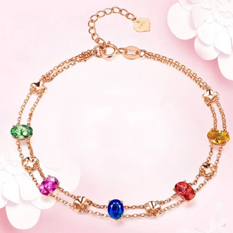 

2019 New Women Beach Jewelry Gold Chain Bracelet Tennis Chain Charm Bracelet