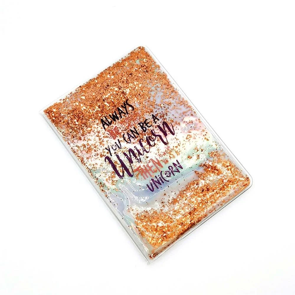 
Liquid PVC glitter shiny cover sequin a5 Notebook with printing 