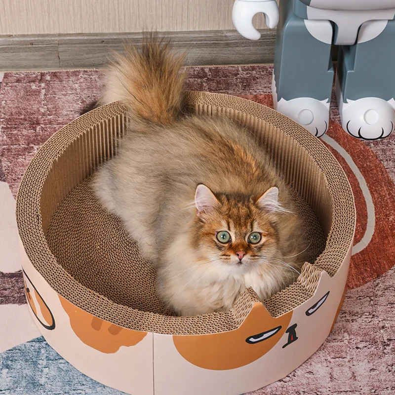 

Cat Scratcher Cute Round Shape Corrugated Cardboard Pet Bed Cat Toy