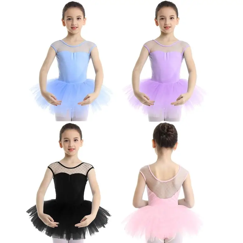 

Cheap Baby Girls Sleeveless U-shaped Back Ballet Outfits Leotard Tutu Dancewear Gymnastics Dress