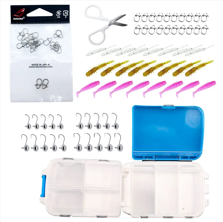 

2.5g 3g 4g 5g Soft Baits Silicone Set Metal Spinner Jig Tuna Jig Head VMC Hook Jig Head