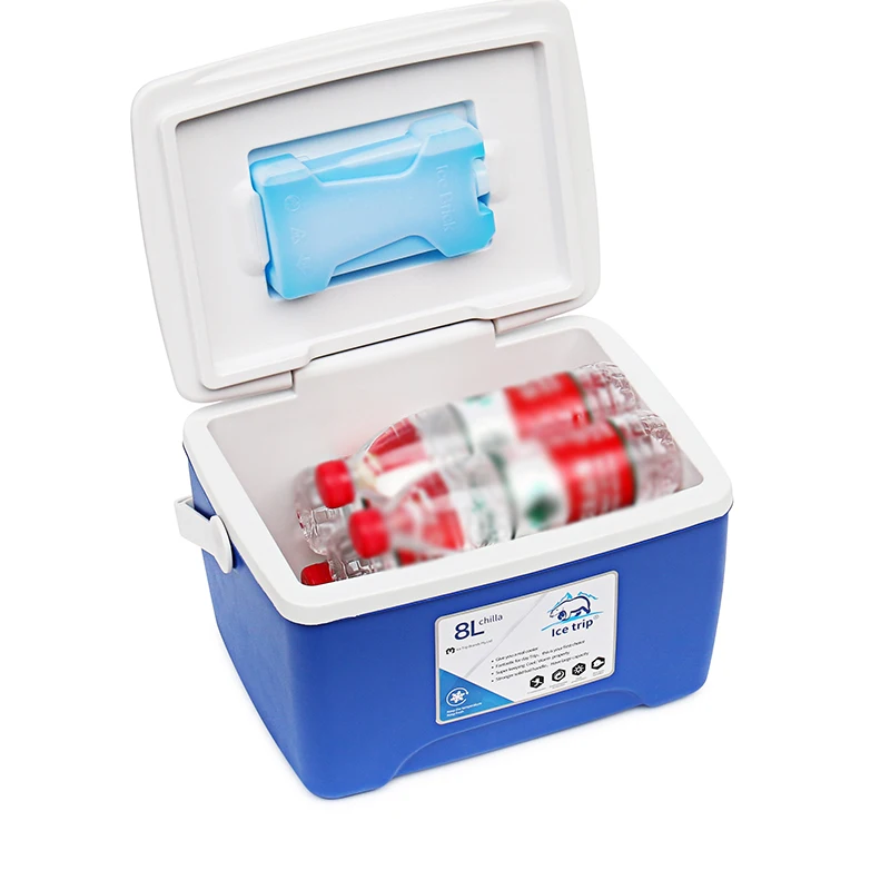 

Wholesale OEM 8L outdoor locking plastic ice chest cooler box for camping, Blue