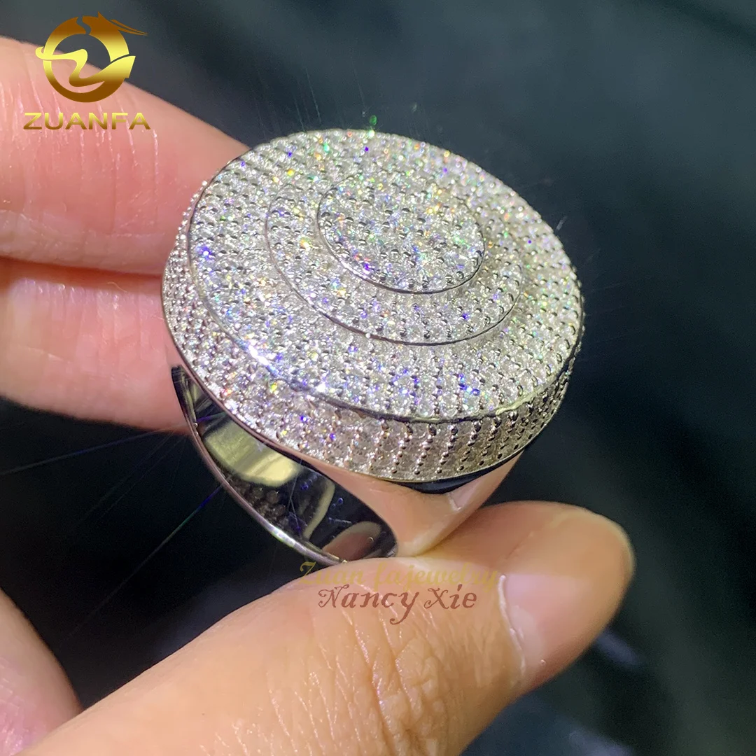 

Fashion Styles Pass Diamond Tester Silver Gold Plated VVS Moissanite Dimoand Custom Hip Hop Men jewelry Iced Out Ring
