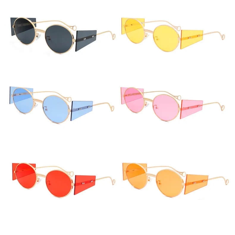 

Round Sun Glasses River Women Men Fashion Rimless Designer Sunglasses Metal Frame Sunglasses Shades 2021