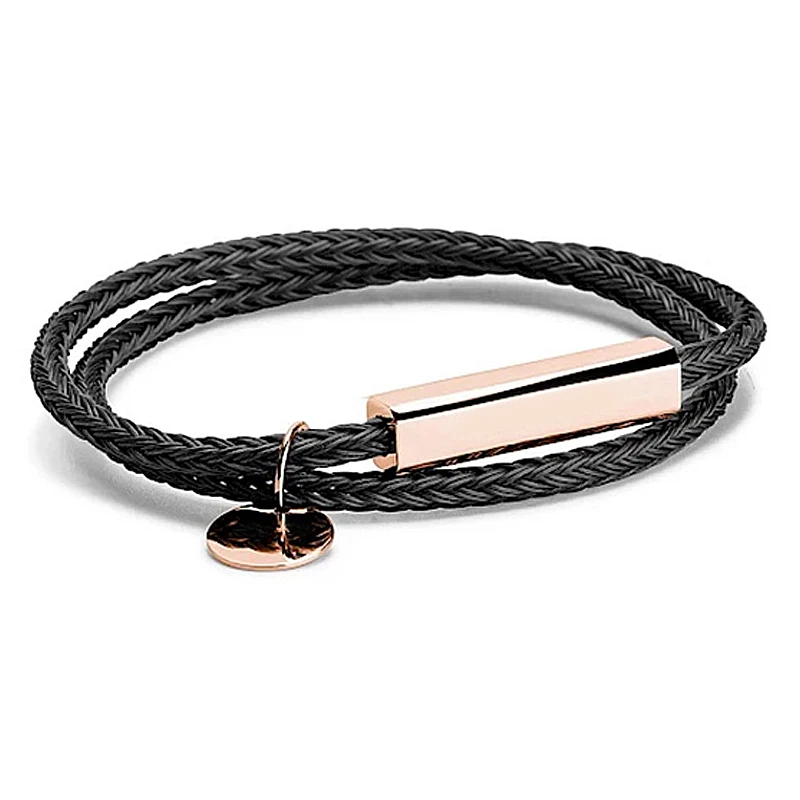 

Personalized Engraved Custom Logo, 2020 Bar Drawstring Woven Braided Rope Wrap Genuine Layer Leather Bracelet For Women/, Siver,steel corol, gold, rose gold,customized