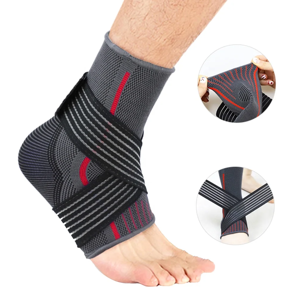 

Pressurized Support Sprain Ankle Guard Bandage Strap Outdoor Sports Winding Elastic Gym Nylon Protection Hiking, Black