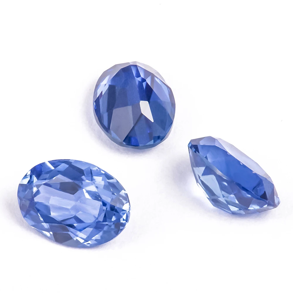 Xingyue  Synthetic Gemstones Oval Shape Lab Grown Sapphire for Jewelry Setting