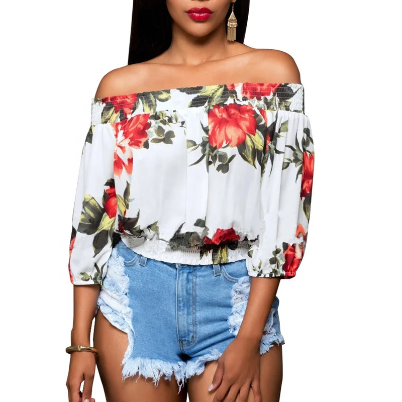 

Lskj824 Fashion Woman Blouse Ladies Tops Latest Design Floral Print Lady Top