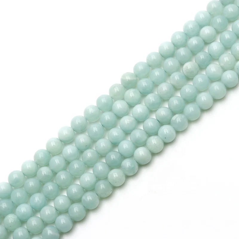 

Hot Selling A Grade Round Bead Blue Amazonite Loose Strands Gemstone Beads, 100% natural color