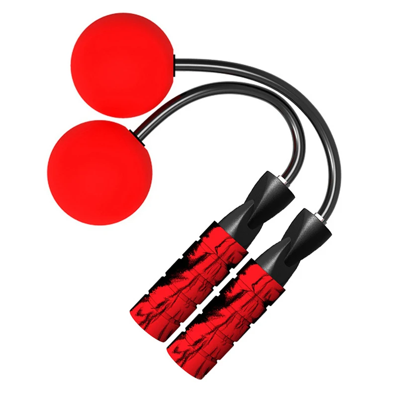 

Ropeless Skipping Rope Fitness Adjustable Weighted Ball Cordless Indoor Jump Rope, Black/blue/red