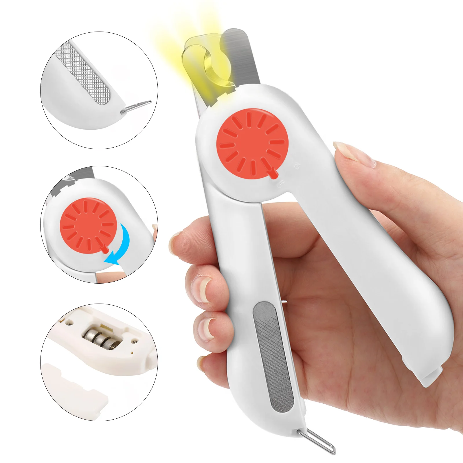 

New Design Professional Pet scissors Nail clipper Light Pet Blood Line LED Pet Dog Nail Clipper With File, Customized color