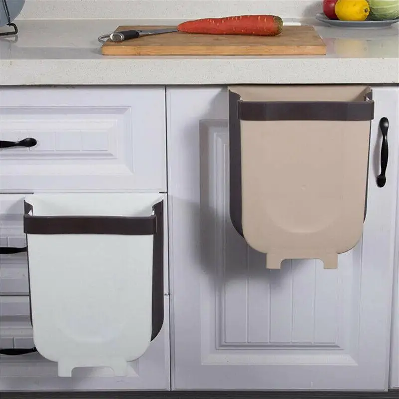 

Best Quality Hanging Trash Can for Kitchen Cabinet Door Household Folding Waste Bin