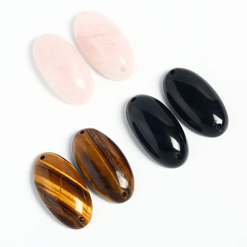 

Natural Stone Pendant Pink Crystal Tiger Eye Obsidian Natural Semi-Precious Stone Ring Face DIY Accessories, Pciture