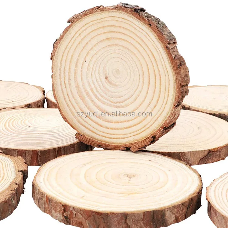 2020 Amazon Hot Sale Unfinished Natural Wood Slices DIY Wood Crafts Christmas Ornaments
