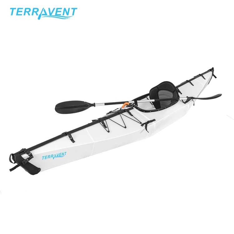 

China OEM Wholesale Terravent Foldable Folding Kayak Fishing Single Seat Canoe/Kayak Rowing Boats for sale