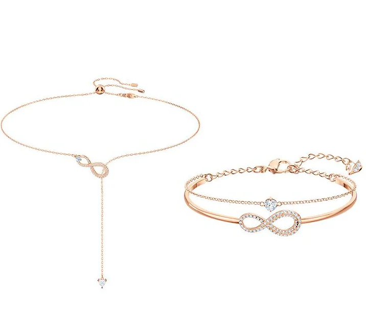 

Romantic Eight Characters Eternal Love Women Necklace Bracelet Set