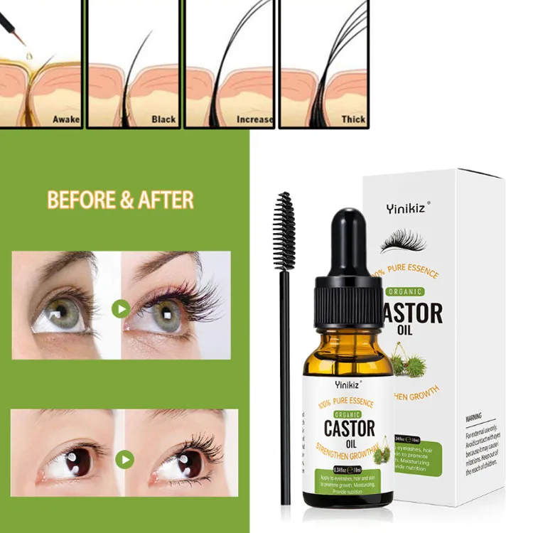 

Yinikzi organic pure castor oil waterproof eyelash serum