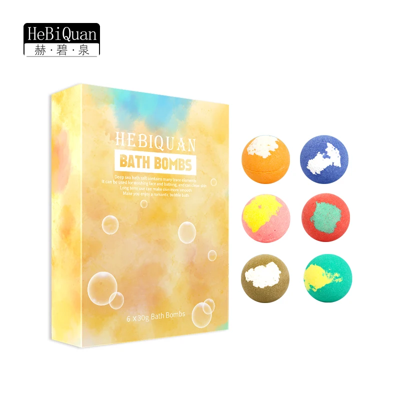 

HeBiQuan OEM Wholesale Private Label Handmade Colorant Custom Bubble Natural Vegan Organic Fizzy Bath Bombs, Colorful