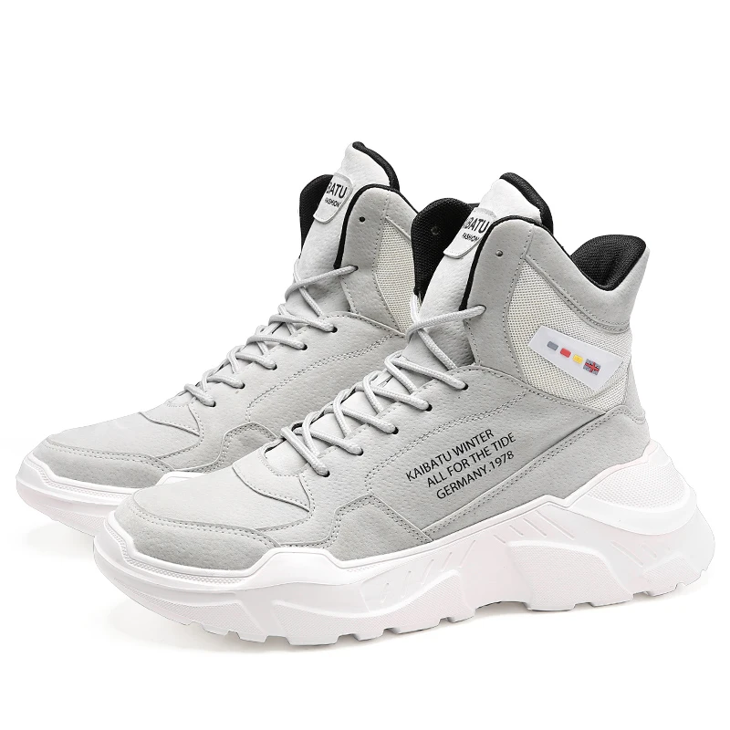 

High Top Style Fashion Classic Comfortable Lace up PU Leather Platform Casual Ankle Boots for Men High Top Sneakers