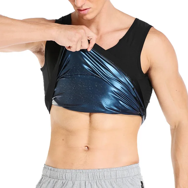 

New Men women hot body fat burning Sweat Sauna shaper fitness vest Gym Tank Top Yoga Shirts Suit For Slimming Weight Loss, Black