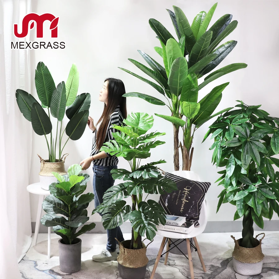 
Manufacturer artificial potted plants trees 3ft-6ft rubber leaves plastic bonsai 