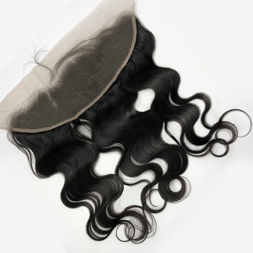 

one donor cuticle aligned raw vietnamese hair body wave frontal swiss medium brown lace