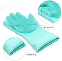 

silicone gloves for washing dishes Wash Cleaning Gloves with Sponge Scrubbers for Washing Kitchen