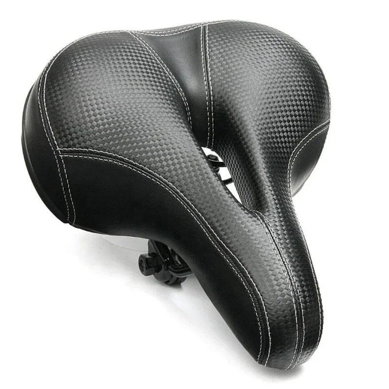 

Thickened mountain bike seat cushion Comfortable dead bike seat cushion Soft elastic sponge wide saddle accessories, Black