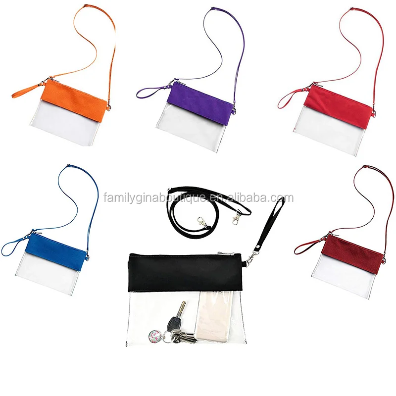 

Wholesale Hot Sale Fashion Monogrammed Zipper PVC Clear Wristlet, As pic show