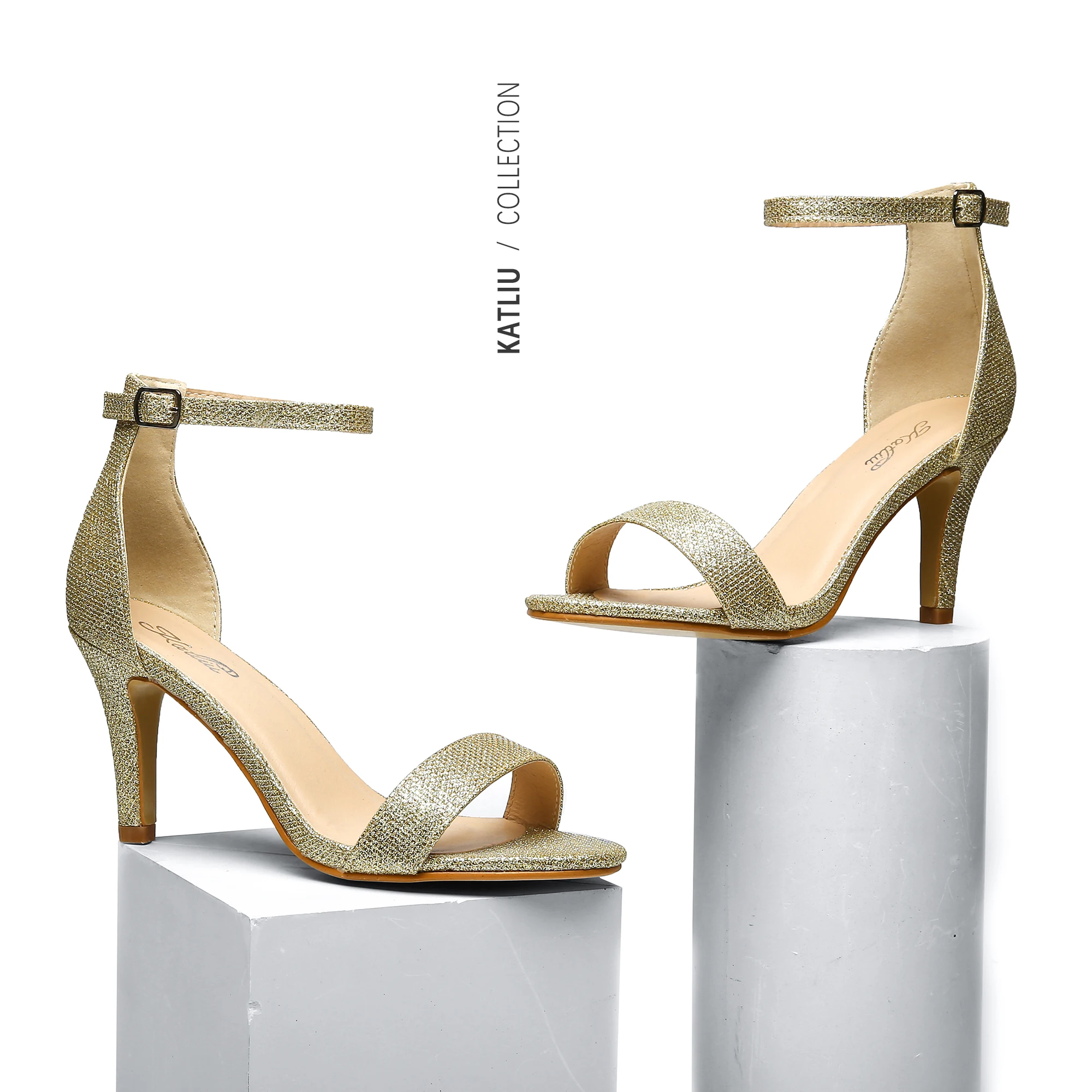 

Latest Summer Buckle Strap Party Thin High Heel Ladies Women Dress Sandals Shoes, 4 colors