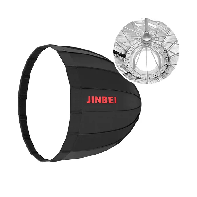 

JINBEI Diameter 27inch / 70cm Black Silver 16-Rib Deep Easy Folding Umbrella Softbox for Advertisement Portrait photography