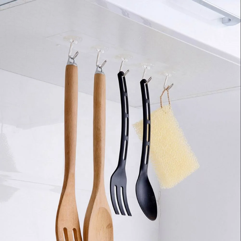 

JX-6x6cm Transparent Strong Self Adhesive Door Wall Hangers Hooks Suction Heavy Load Rack Cup Sucker for Kitchen
