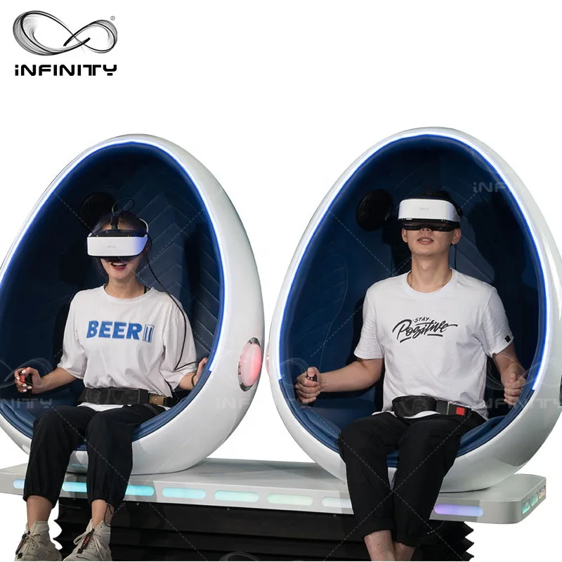 

Small Business Opportunities Virtual Reality Arcade Egg Vr Cinema Vr Gaming Machine 9D Vr 2 Seats Equipment Simulation Game, As picture