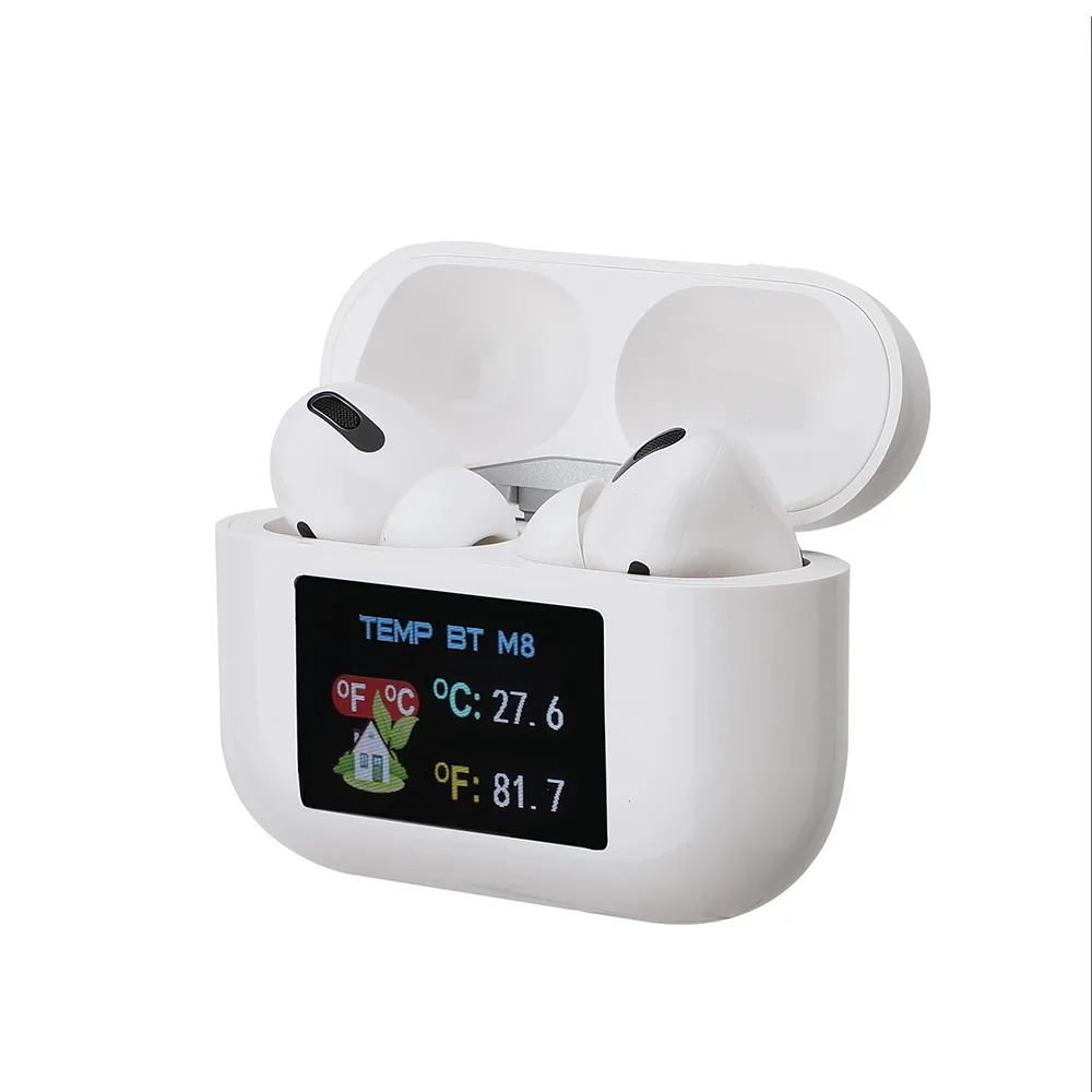 

2021 new LED display wireless earbuds M8 tws earphones headset bt 5.0 wireless headphones, White and black