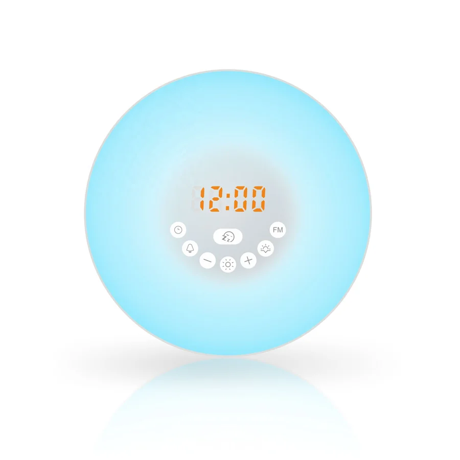 

Circular shape sunset simulation sleep wake up color changeable alarm clock light