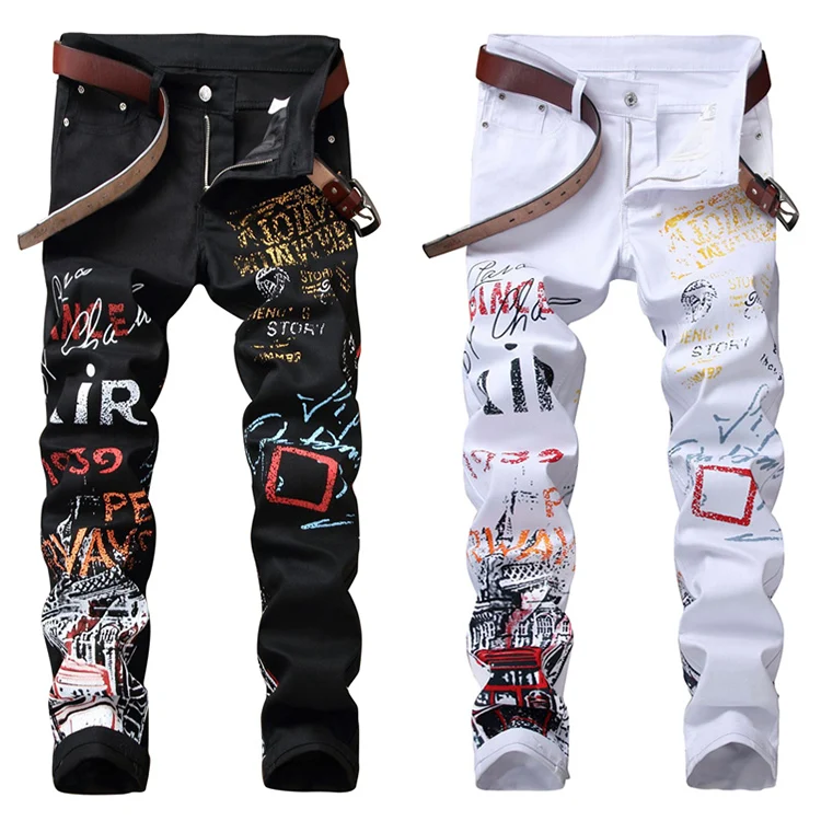 Wholesale Fashion Digital Print Custom Mens Printed Jeans For Boy - Buy ...