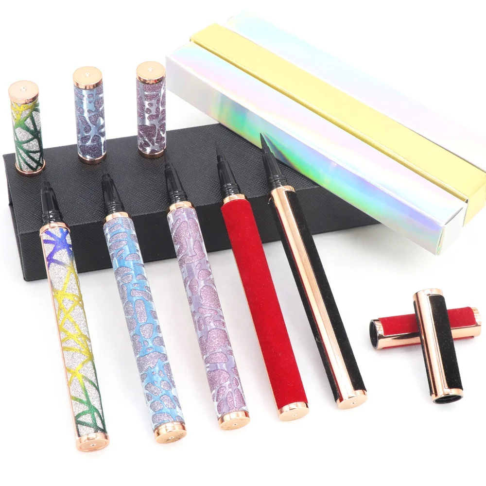 

New styles eyelash glue wholesale new trending waterproof eyelash eyeliner glue pen waterproof eyelash glue pen, Deep black,clear,colorful