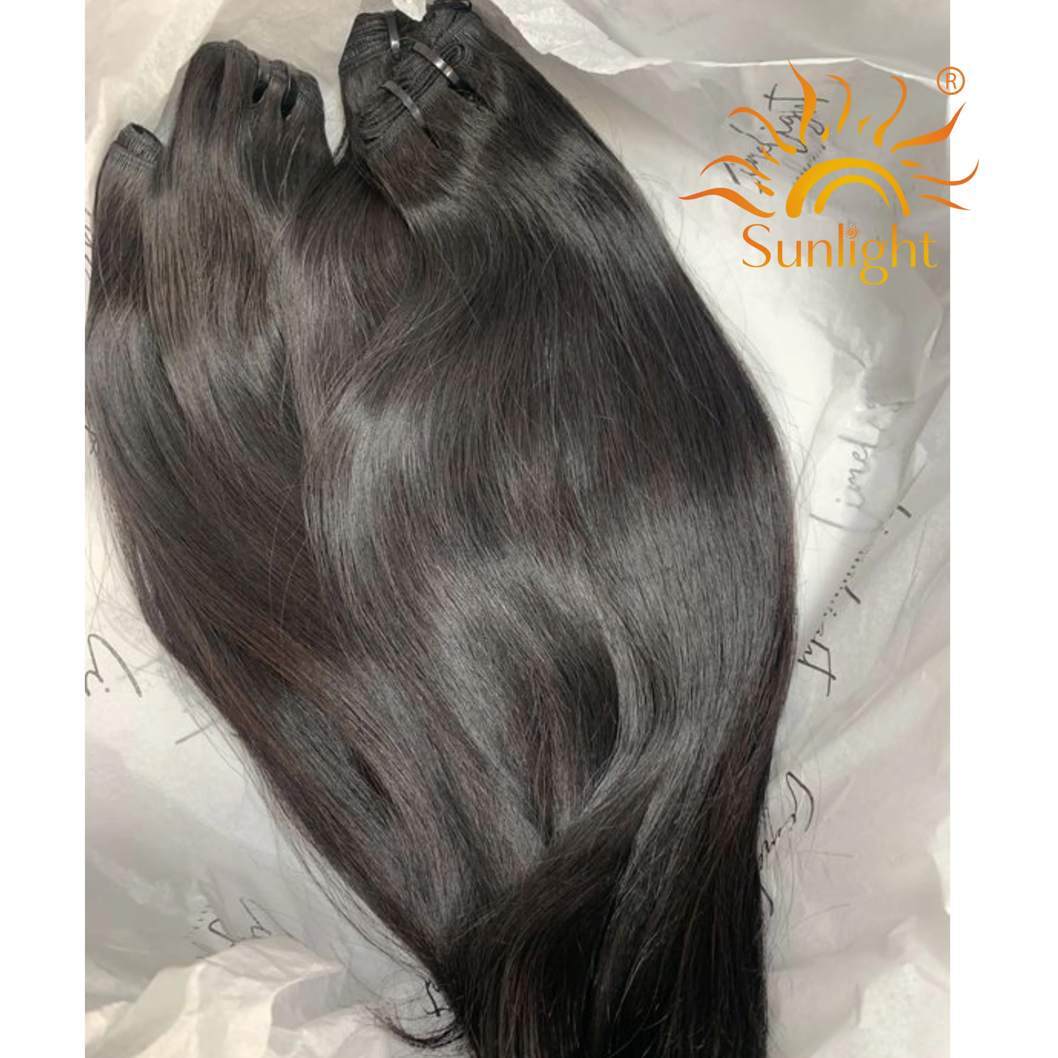 

Sunlight Studio Bundle Wraps For Shampoo Cuticle Aligned Silky Indian Double Drawn Straight Human Hair