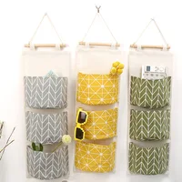 

waterproof cotton and linen hanging store bags,Ready to ship Door back storage hanging bags 67*20cm
