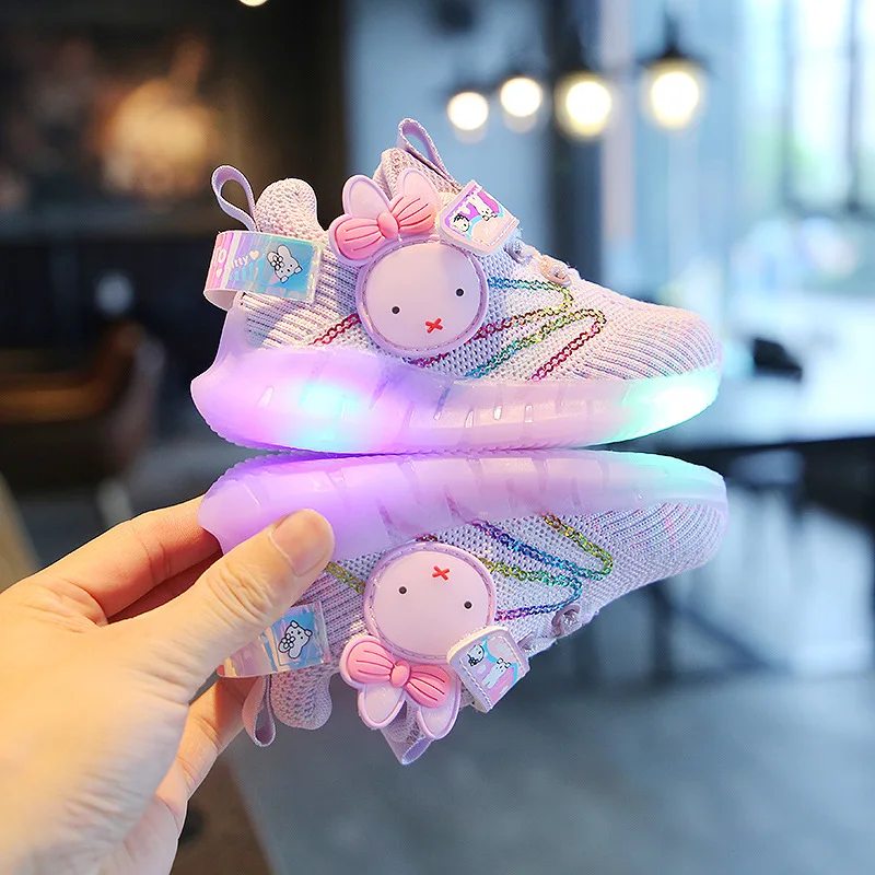 

Hot Style Spring New Baby Shoes1-3 Cute Glitter Mesh Soft Soled With Lighted Shoes For Boys And Girls, 3 different color