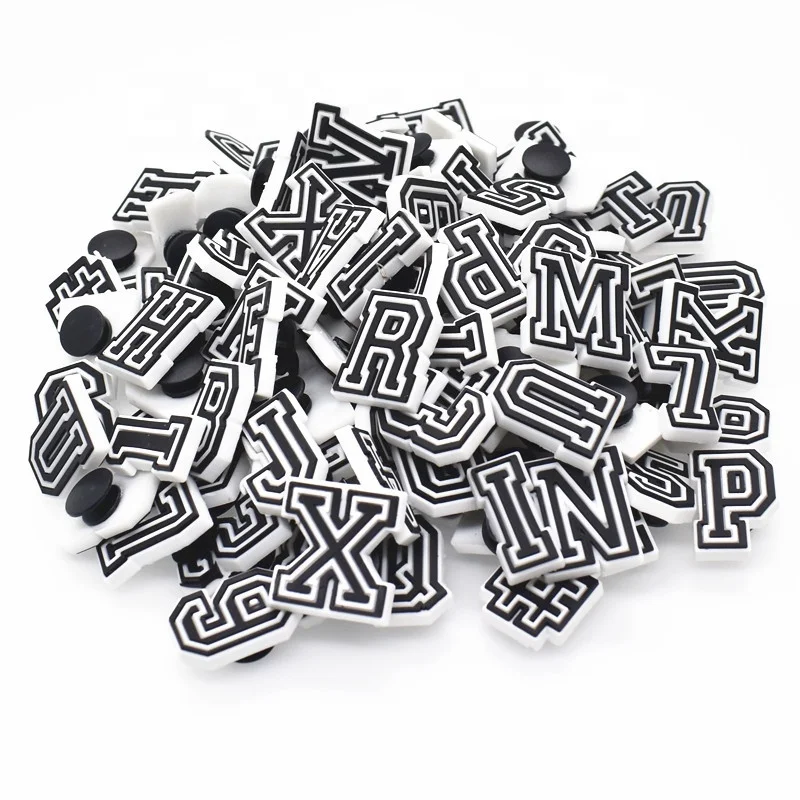 

Black Letters and Numbers Shoe Charms PVC Shoe Charms Clog Charms for Clog Shoes Wristband Bracelet DIY Project, 0-9#Number, Customized