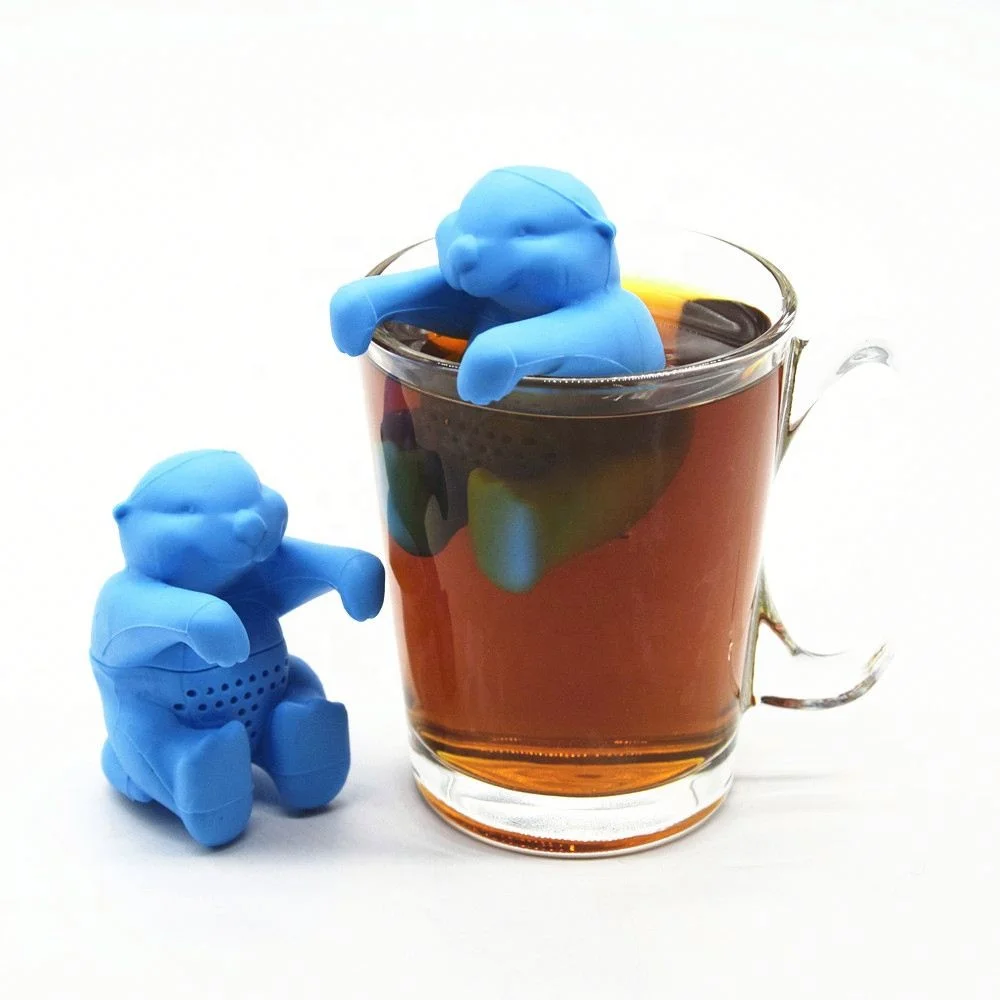 

Free Otter Shape Tea Strainer Silicone Infuser, Gray, pink