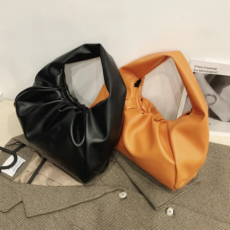 

2021 new fashion pleated armpit bags handbag cloud bag, As pic