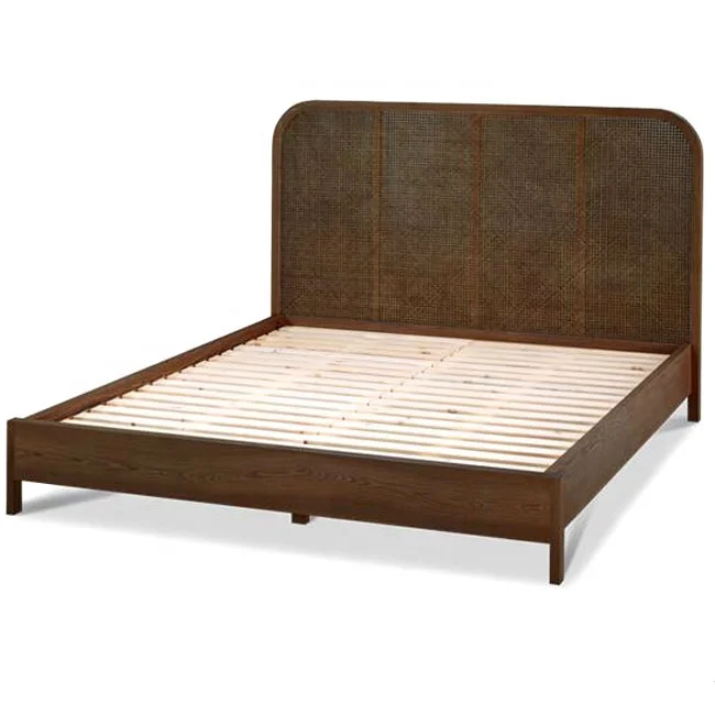 
China supplier antique queen/king size Rattan/Wicker wooden beds for bedroom furniture 