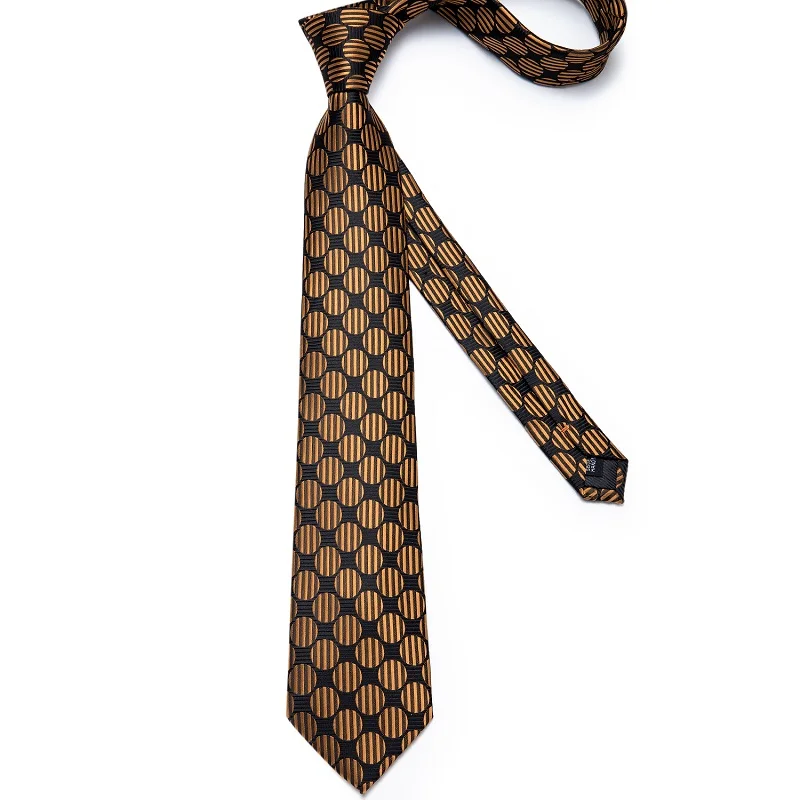 Wholesale Jacquard Silk Black Gold Dot Tie Set For Men - Buy Mens Ties ...