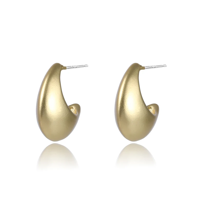 

EH027 Wholesale High Quality Gold Plated Dangle Earring Crooked Moon Stud Earrings Women New, 1 colors as picture