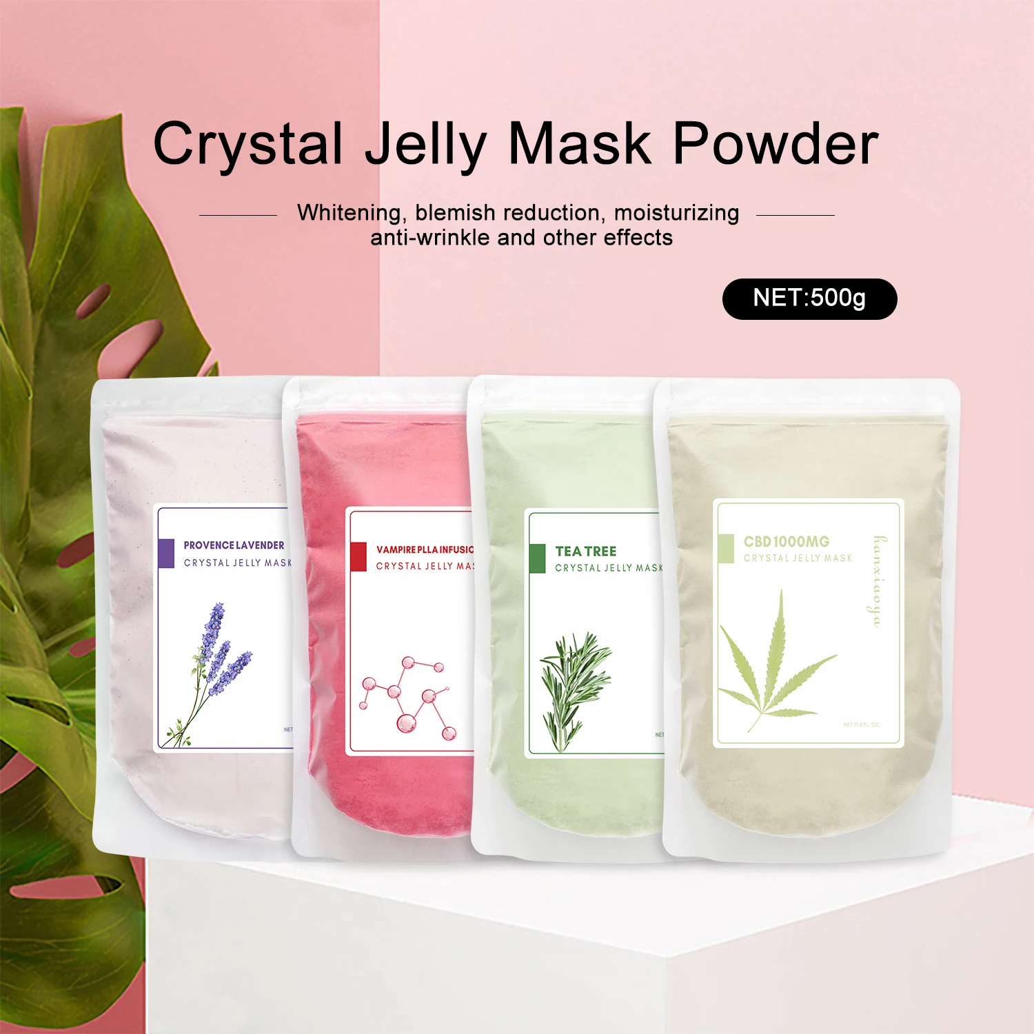 

HanXiaoYa OEM 500g Wholesale Natural Organic Lavender Petal Crystal Mask High Quality Moisturizing Oil Control Facial Mask