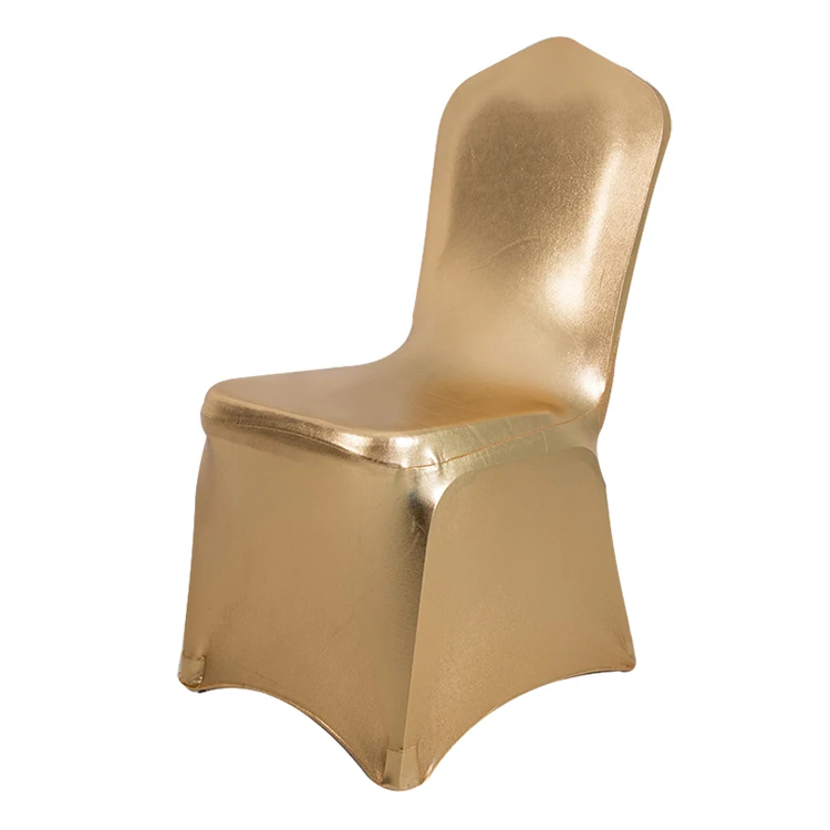 

2023 New Metallic Chair Cover Gold Stretch Spandex Luxury Table Chair Slipcover Set for Banquet