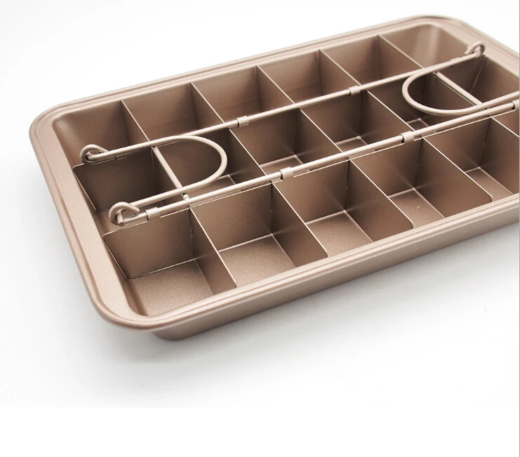 Non Stick Carbon Steel Divided Cake Brownie Pan With Box Packaging