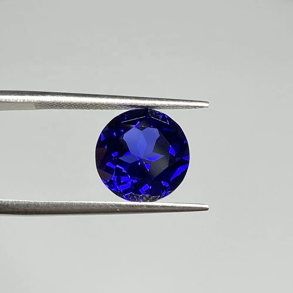 

WuZhou Fancy jewelry Star Cut Lab Grown Synthetic Round Loose Gemstone Blue Sapphire, Red&blue